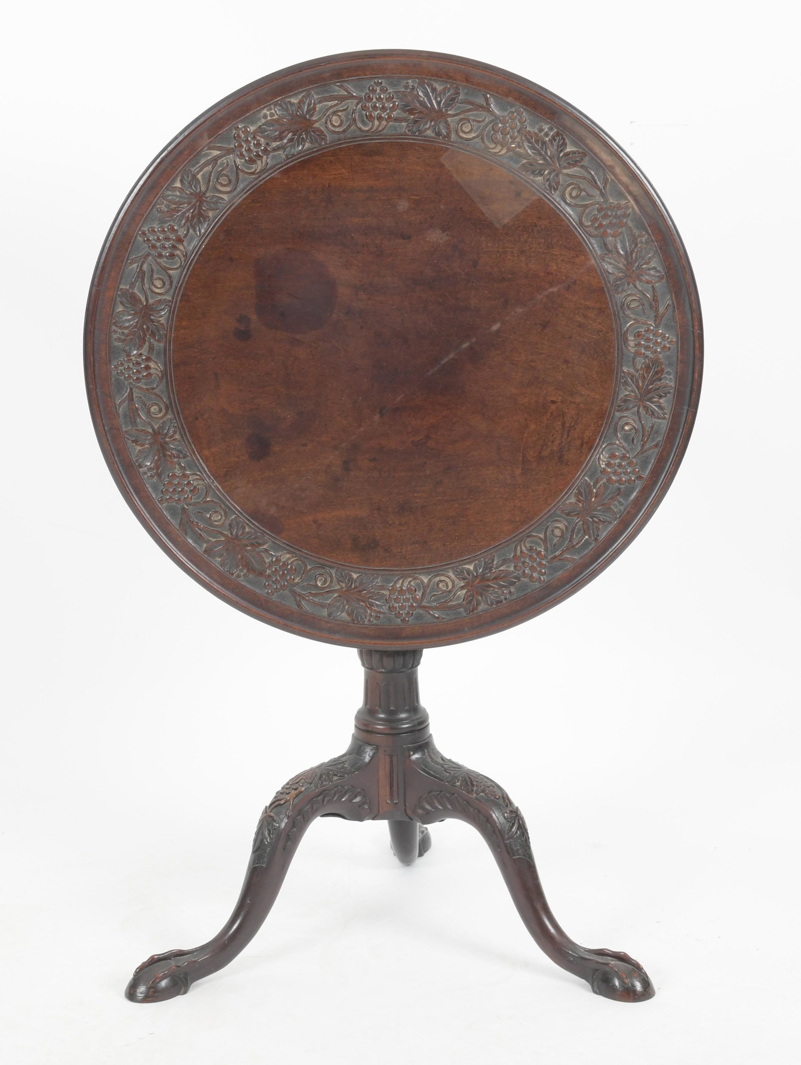George III Carved Mahogany Tilt-Top Tea Table (1 of 11)
