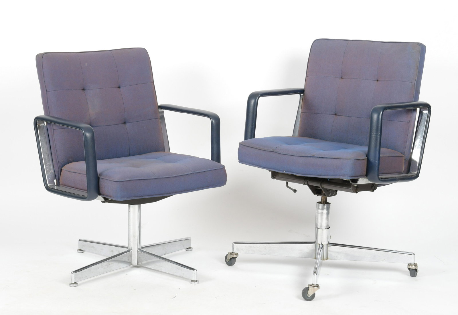 Two Shaw Walker Chrome Swivel Office Chairs (1 of 12)