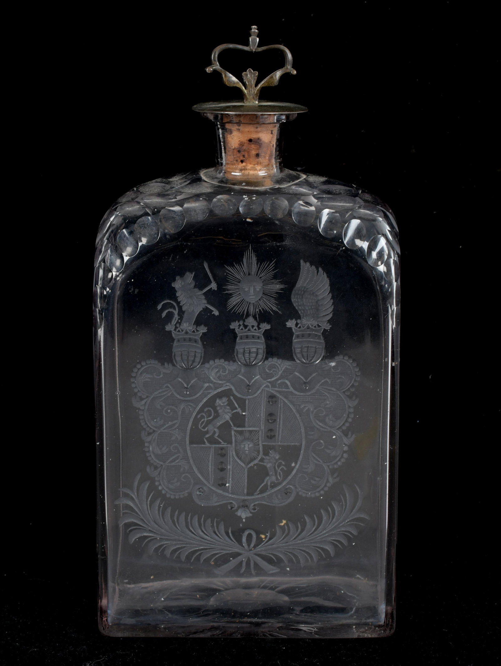 North European Etched and Cut Glass Decanter (1 of 6)