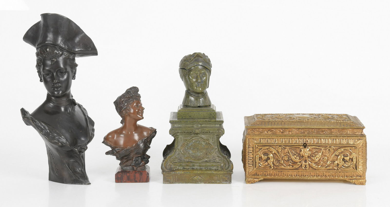 Group of Four Bronze and Spelter Table Articles (1 of 13)