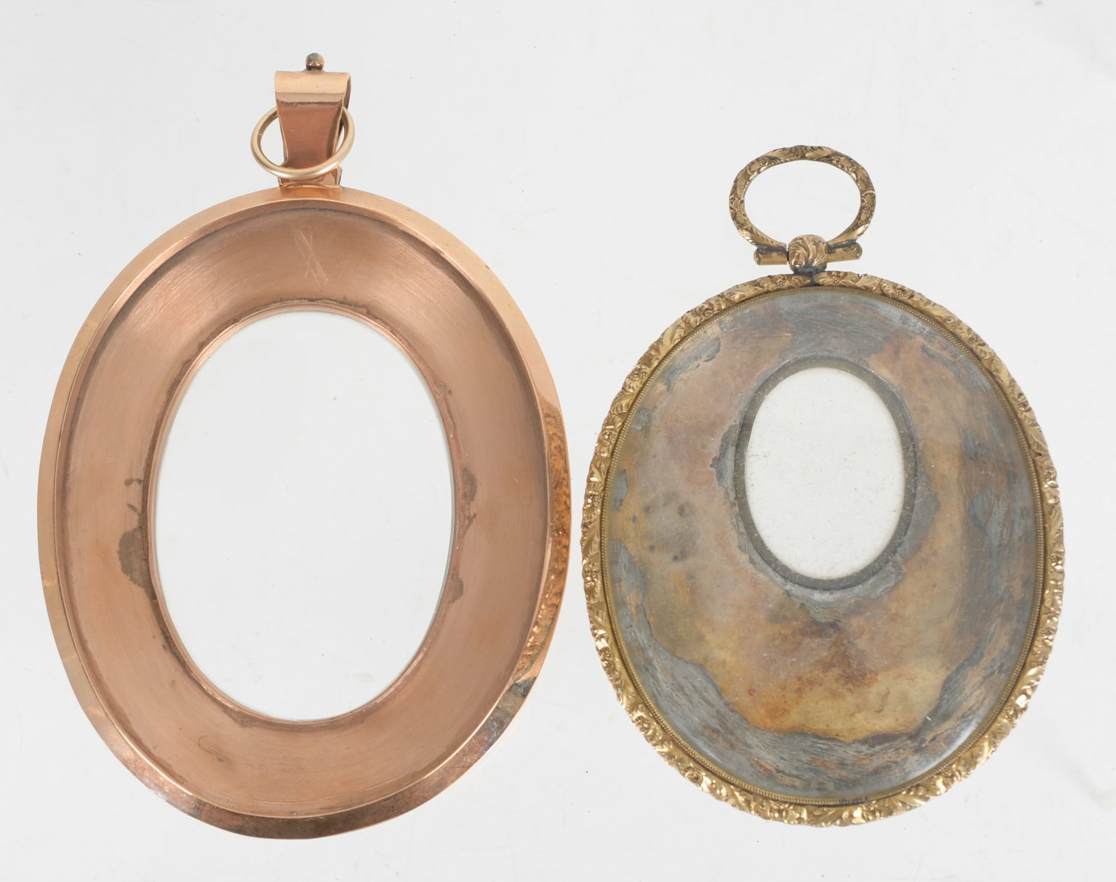 Two Rose Gold Filled Oval Locket Case Frames (1 of 6)