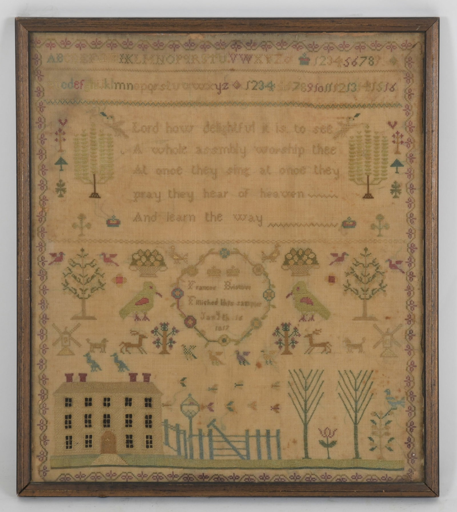 Girlhood Needlework Sampler, Dated 1817 (1 of 7)