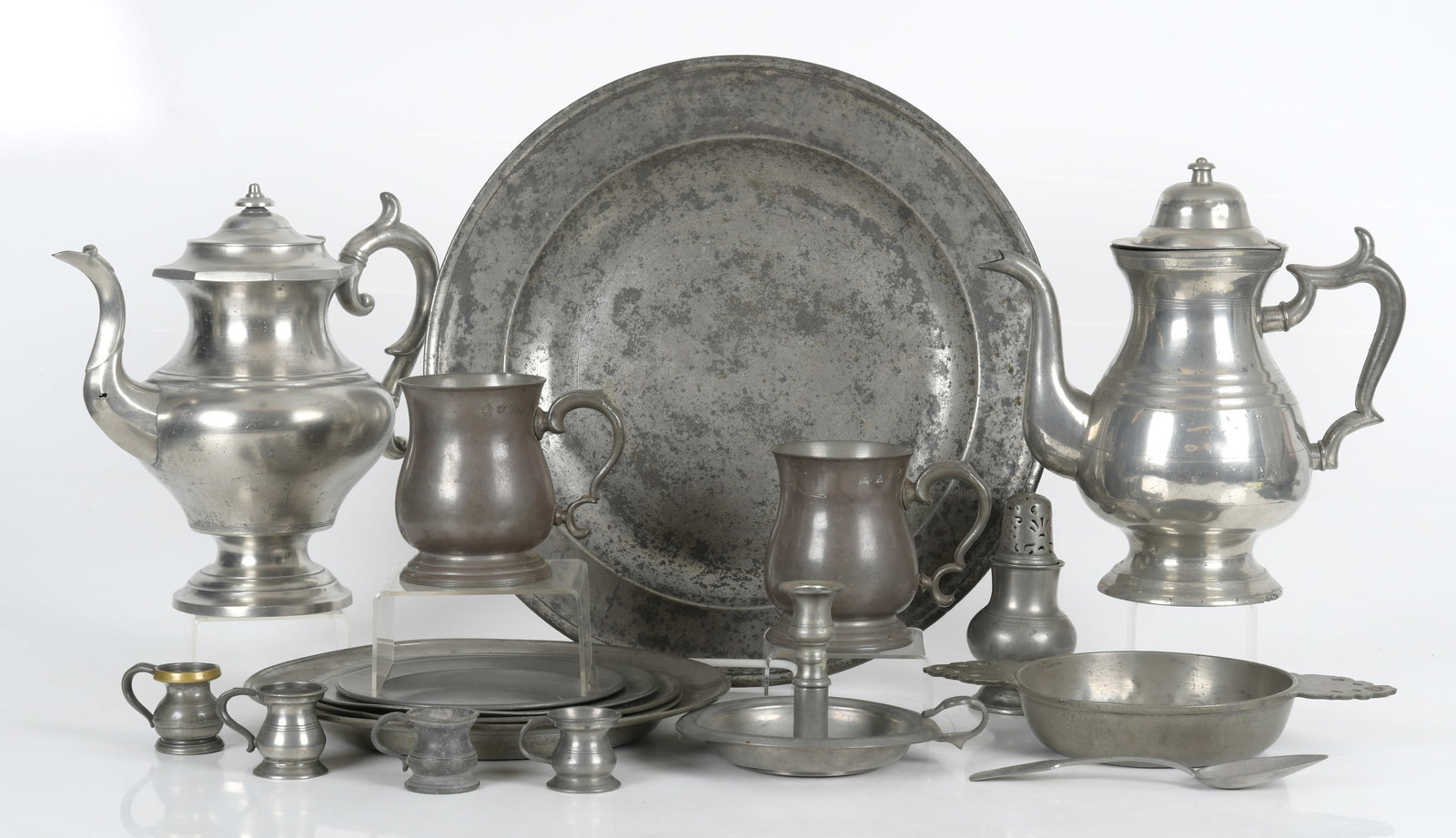 A Group of Antique Pewter Tableware (1 of 13)