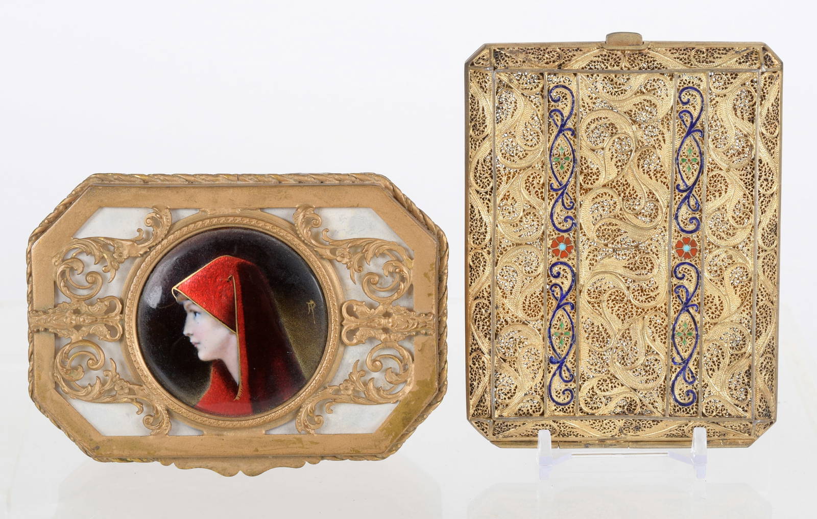 A Limoges Enamel And Gilt Bronze Box, Cigarette Case Auction