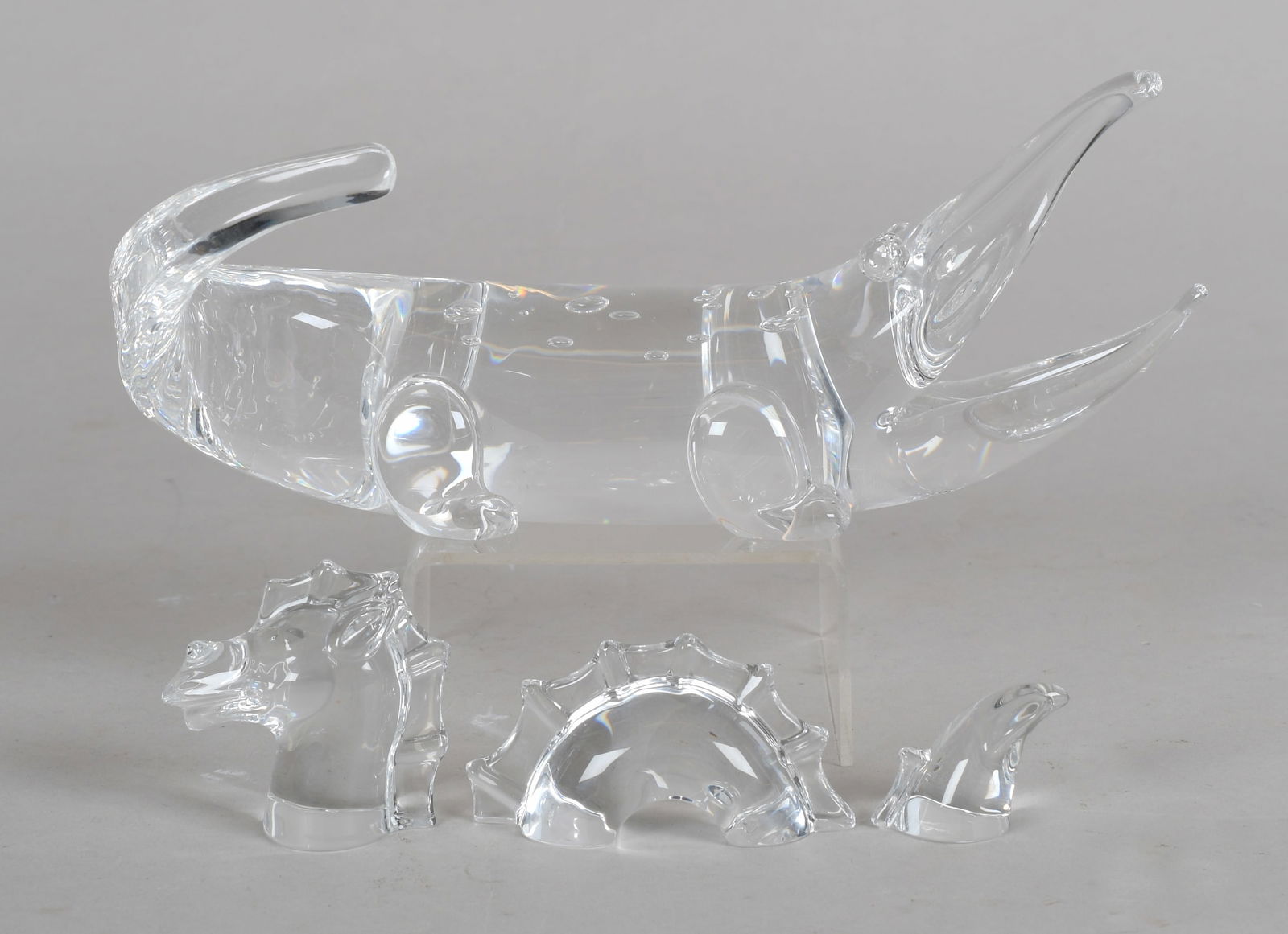 Two Steuben Glass Figures, Alligator and Sea Monster (1 of 6)