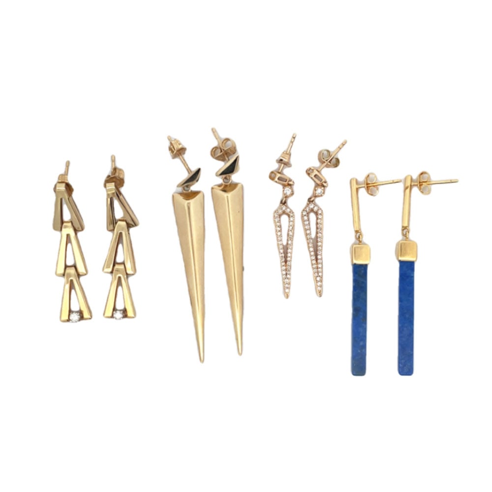 14K Yellow Gold & Diamond Earrings - Designer Mateo (1 of 6)