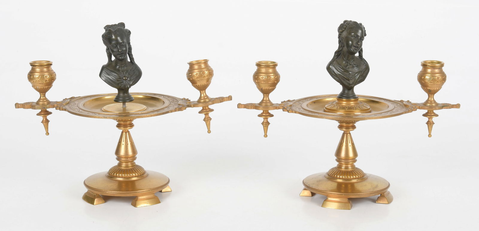 Pair of French Gilt Bronze Figural Candelabra (1 of 8)