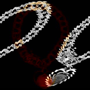 14K Gold Charm Bracelet w/ charm: 14K Yellow gold charm bracelet with a heart shape charm set with a citrine stone with carved initials. Measures: Bracelet - 7.5in L x 10.5mm WideCharm – 1in x 1inHallmark: 14KGross Weight: 18.4dwt /
