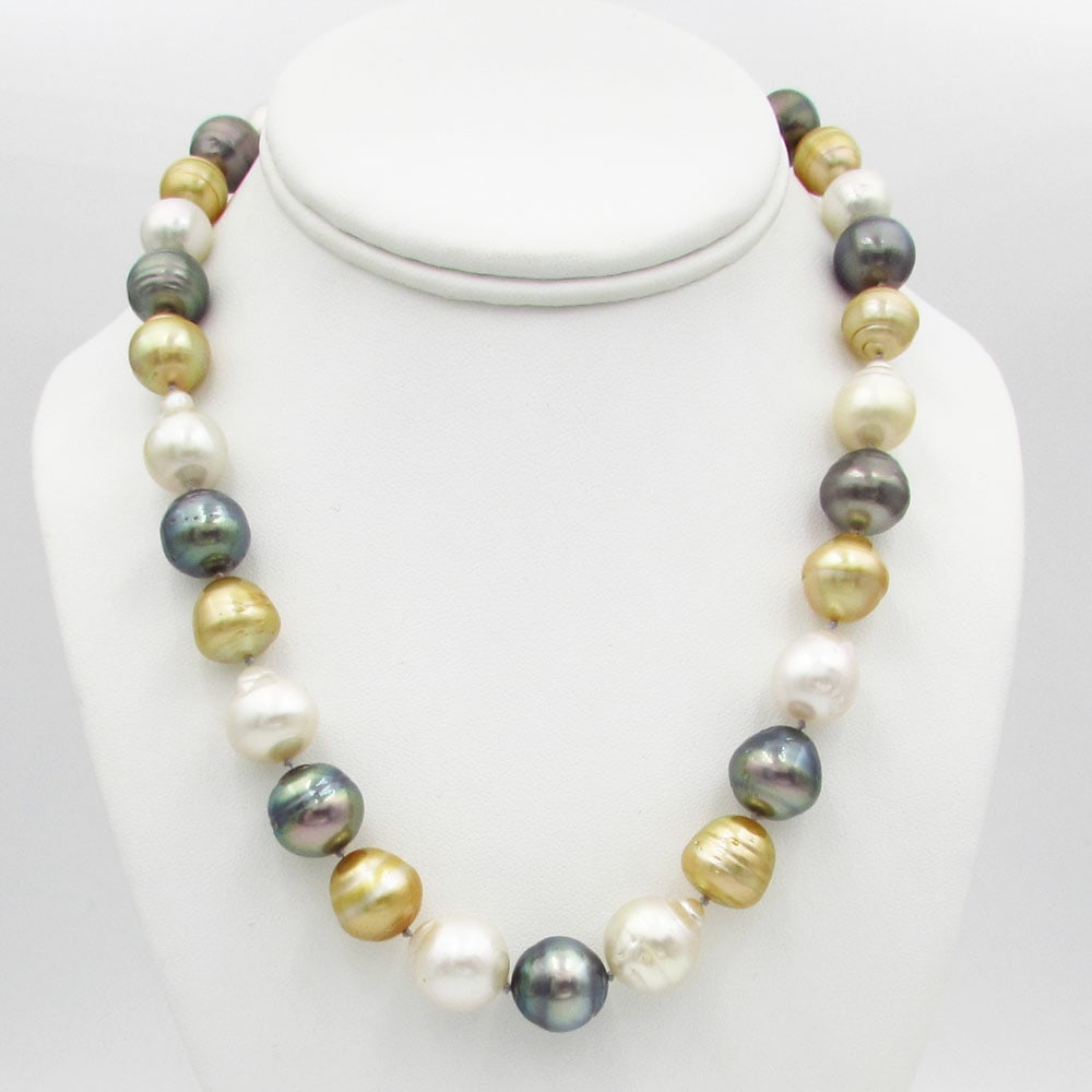 14K Baroque Multi Color South Sea Pearl Necklace (1 of 4)