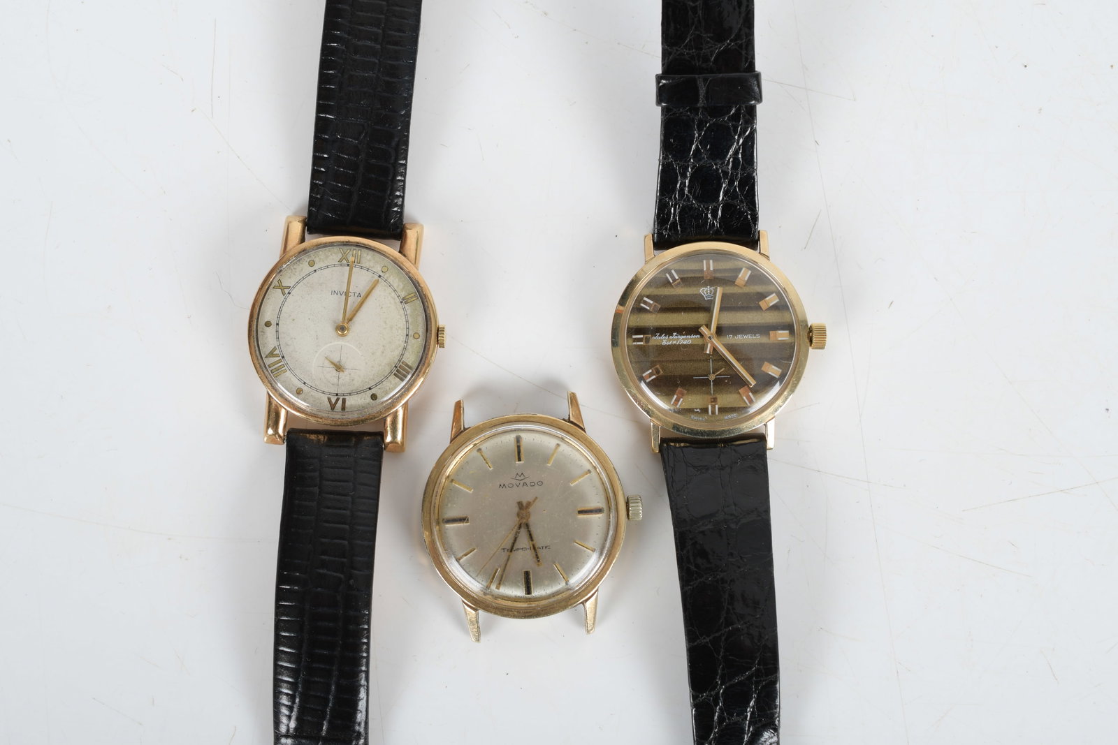 Three Vintage Watches, Invicta, Movado, and Jules Jurgenson (1 of 13)