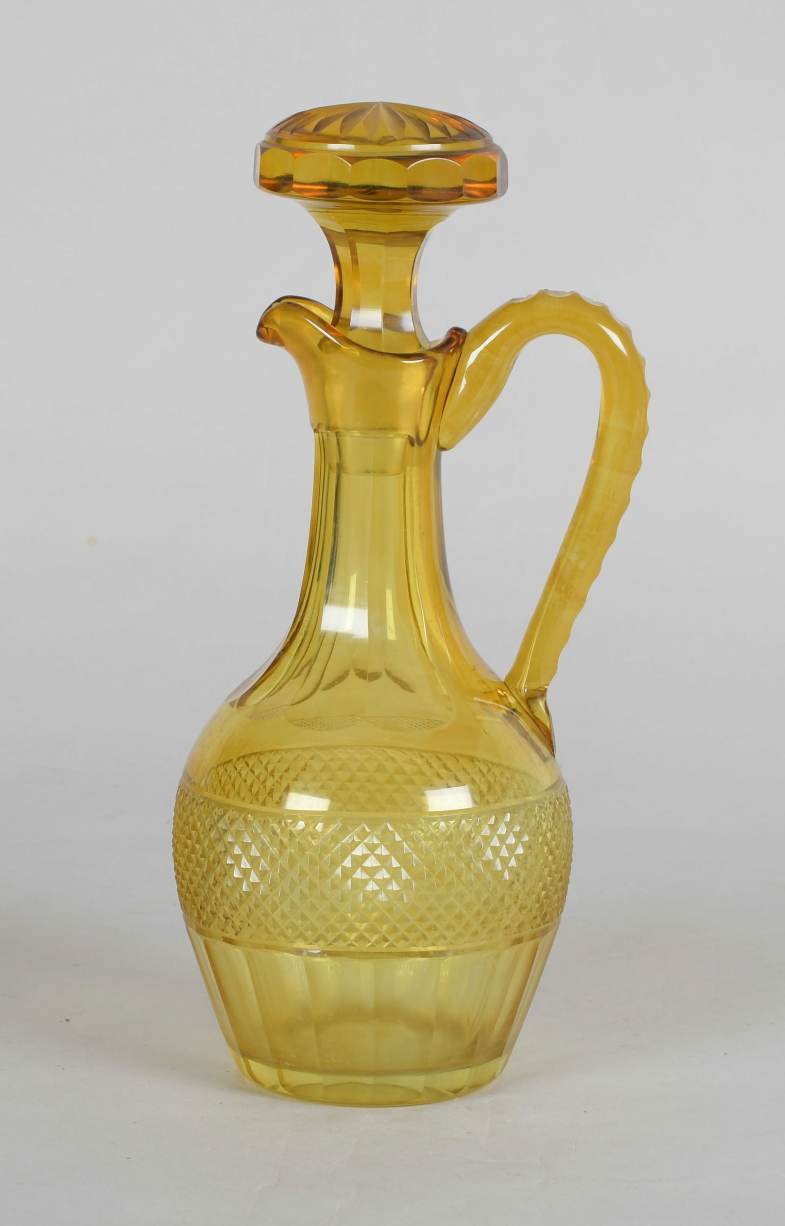 A Yellow Cut Glass Decanter (1 of 7)