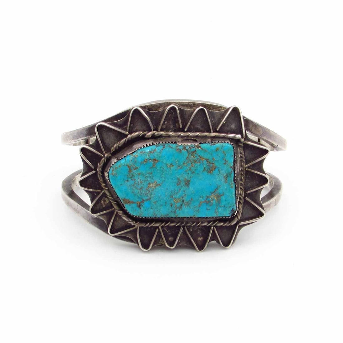 Vintage Native American Sterling Turquoise Cuff Bracelet (1 of 7)
