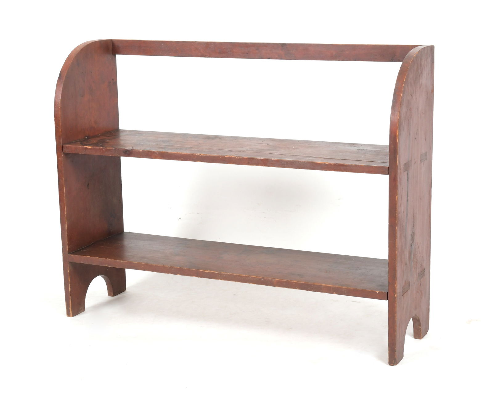 American Country Red Washed Pine Bucket Bench (1 of 9)