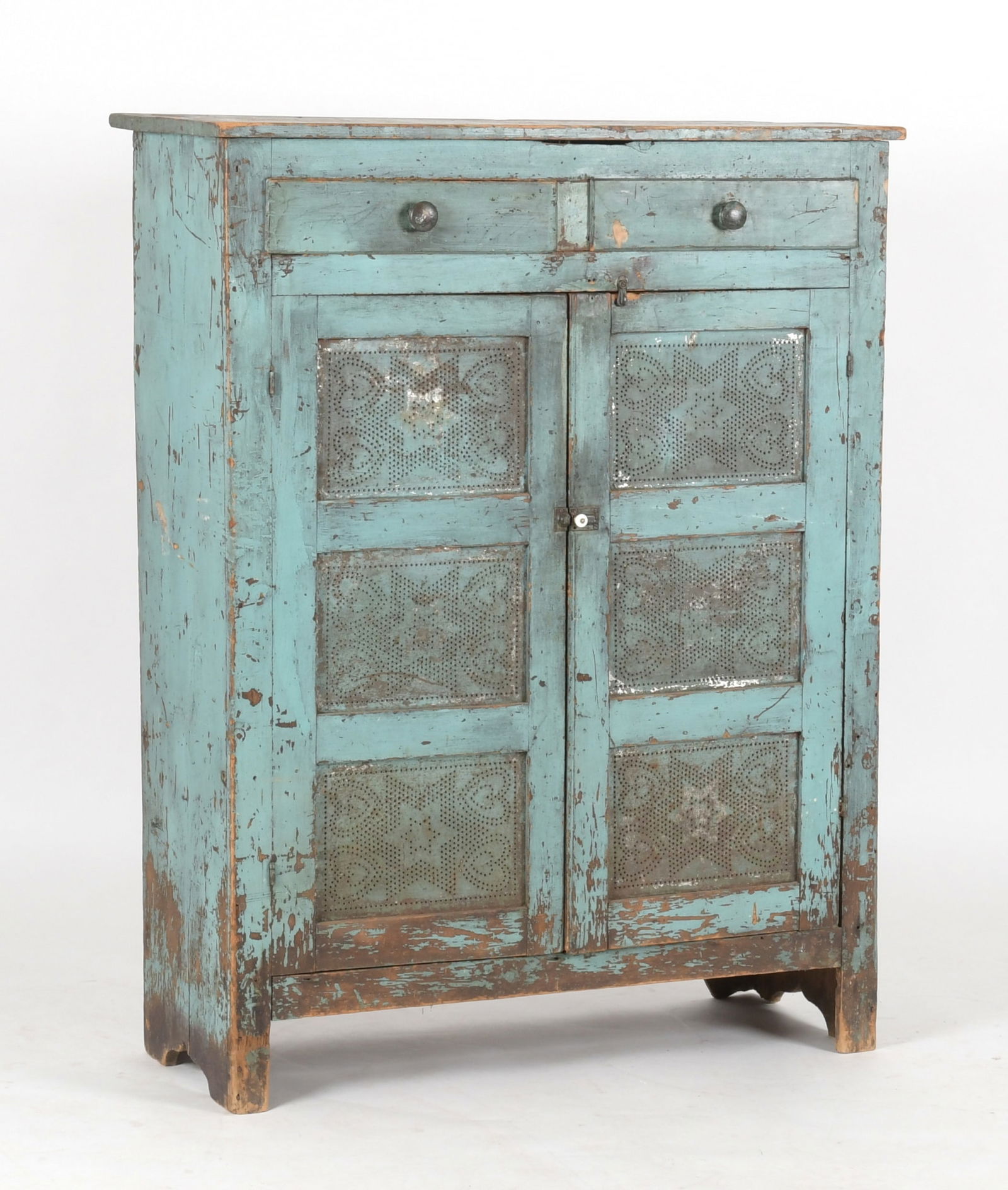 American Country Blue-Painted Punched Tin Pie Safe (1 of 11)