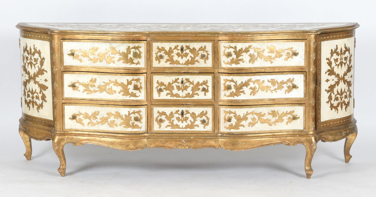 Italian Rococo Style Paint Decorated Giltwood Commode (1 of 12)