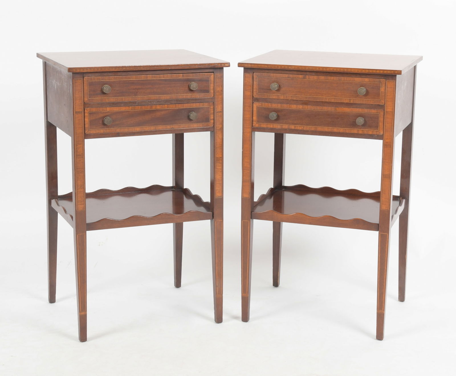 Pair of Federal Style Inlaid Mahogany Side Tables (1 of 10)
