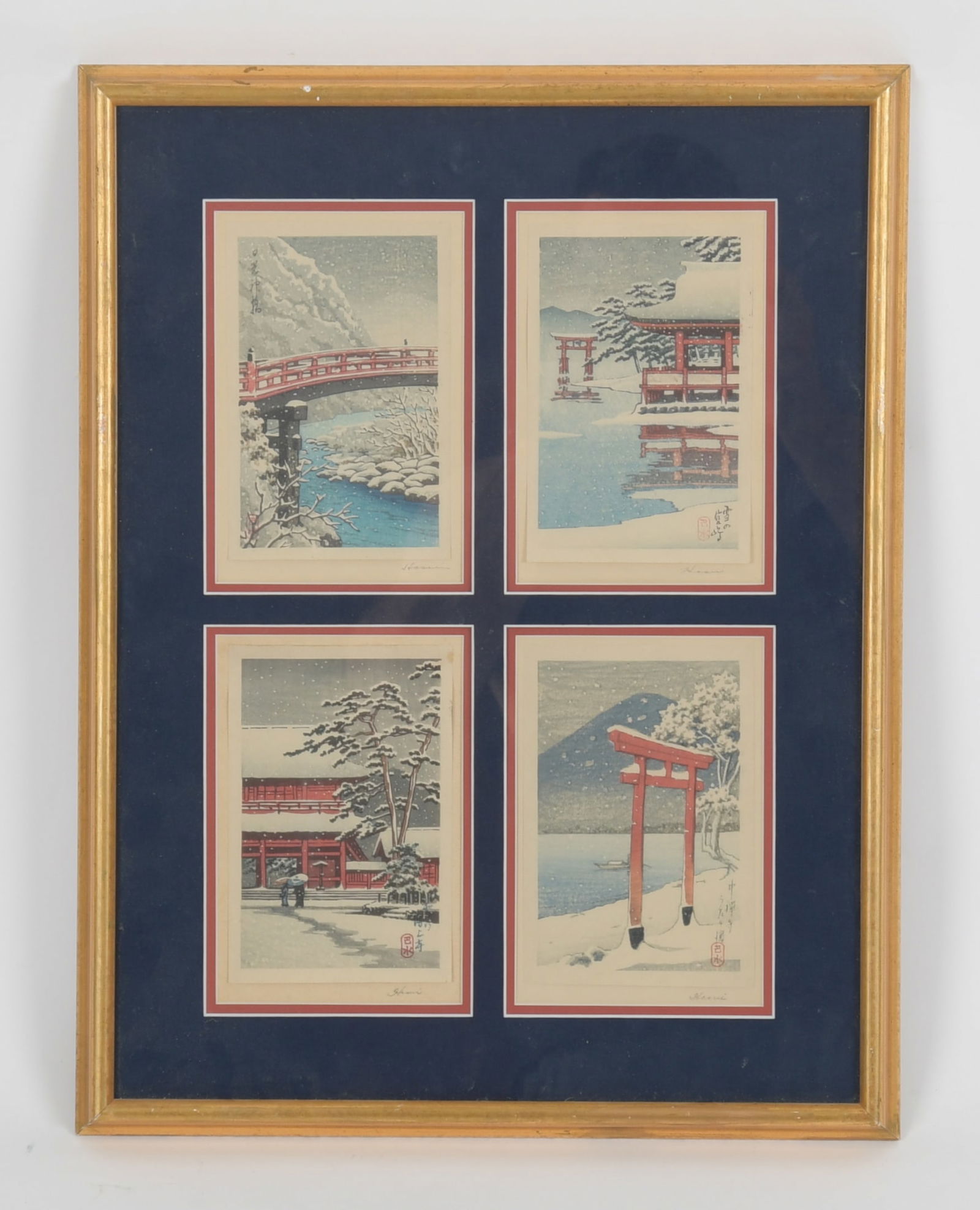 Hasui Kawase, Four Woodblock Prints (1 of 8)