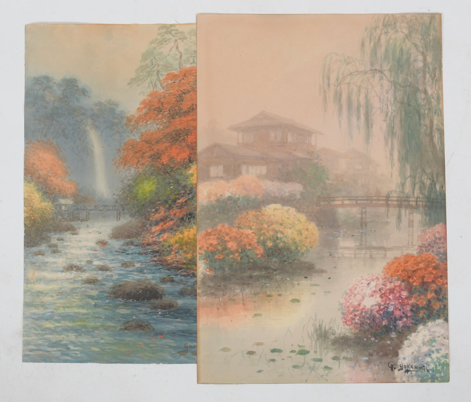 Two Early 20th Century Japanese Watercolors (1 of 8)