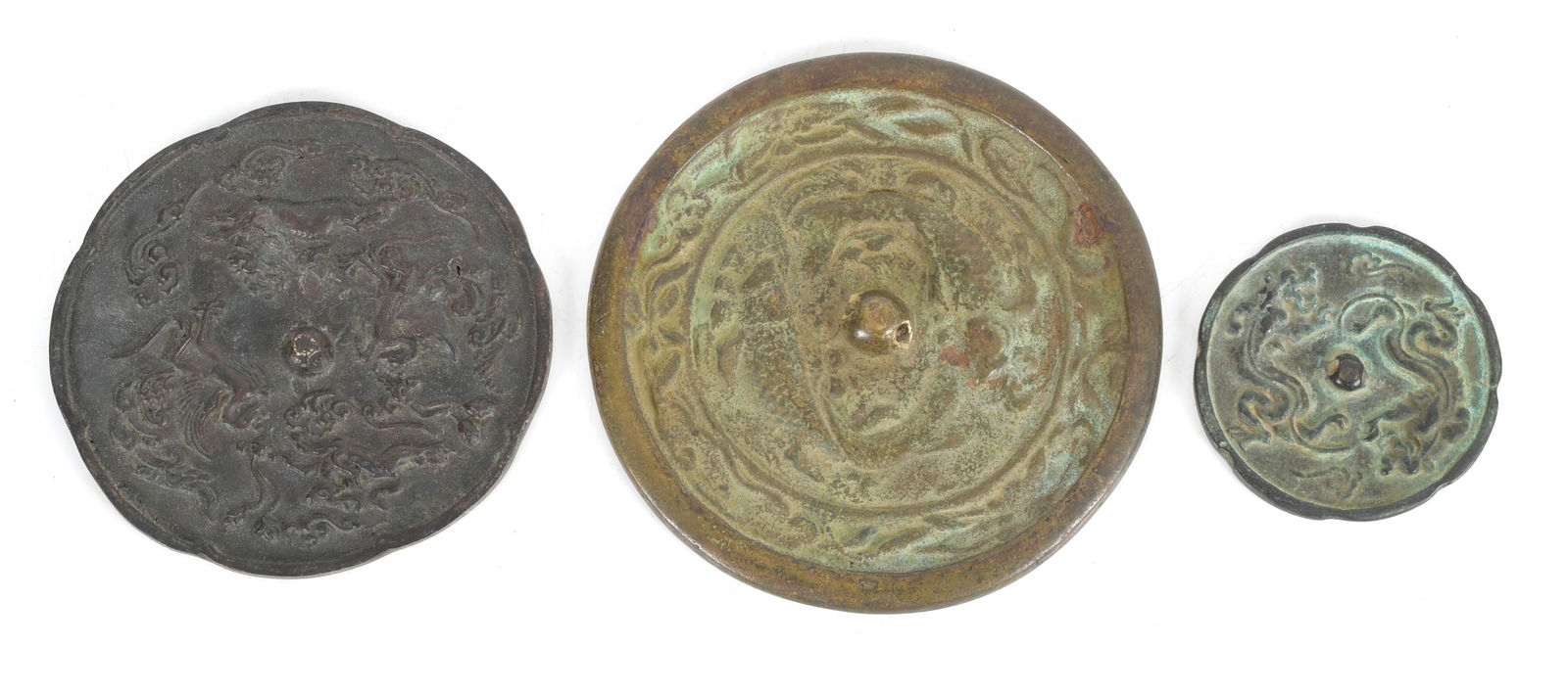 Three Early Chinese Bronze Hand Mirrors (1 of 8)