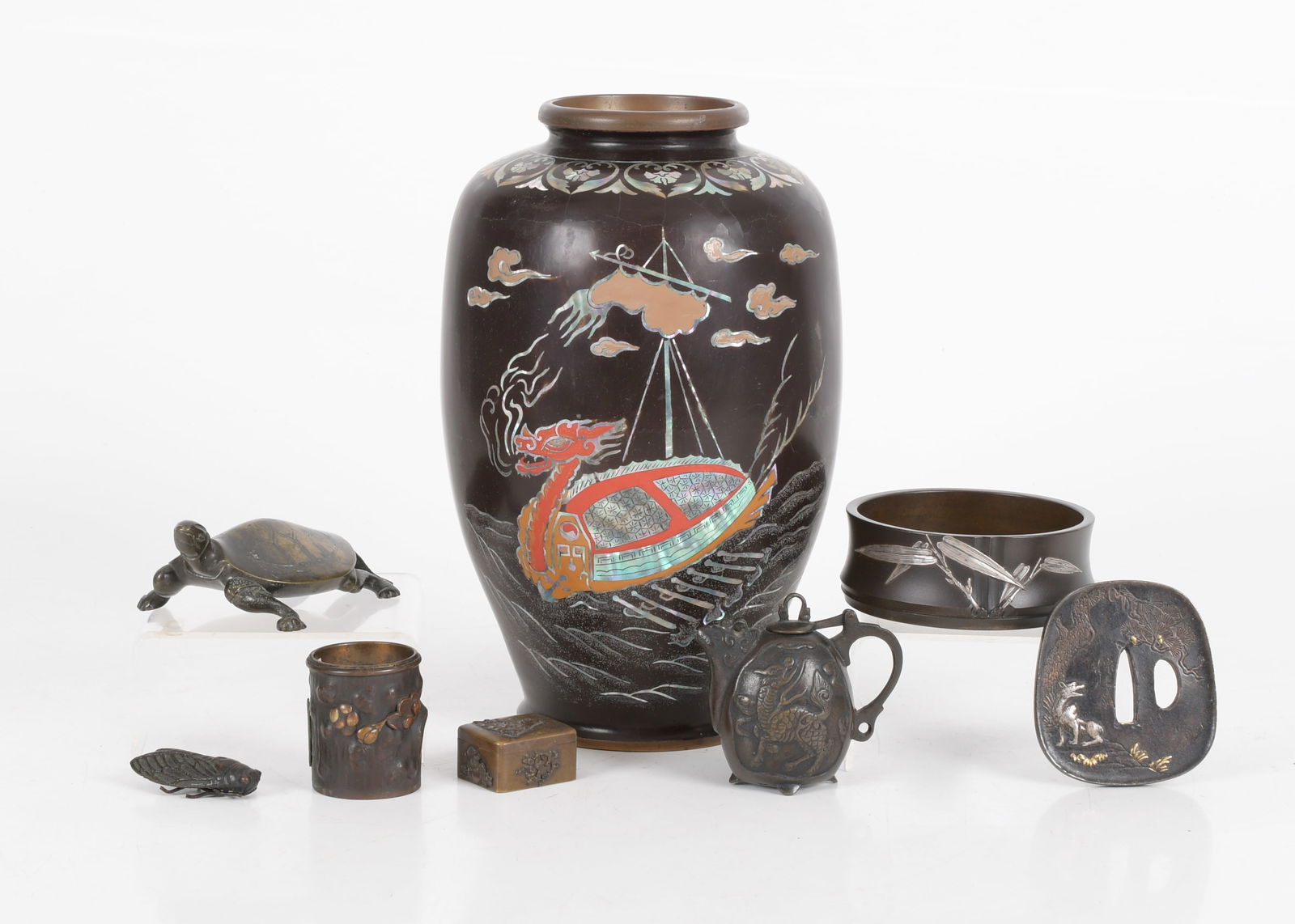 A Group of Antique Japanese Bronze Items (1 of 18)