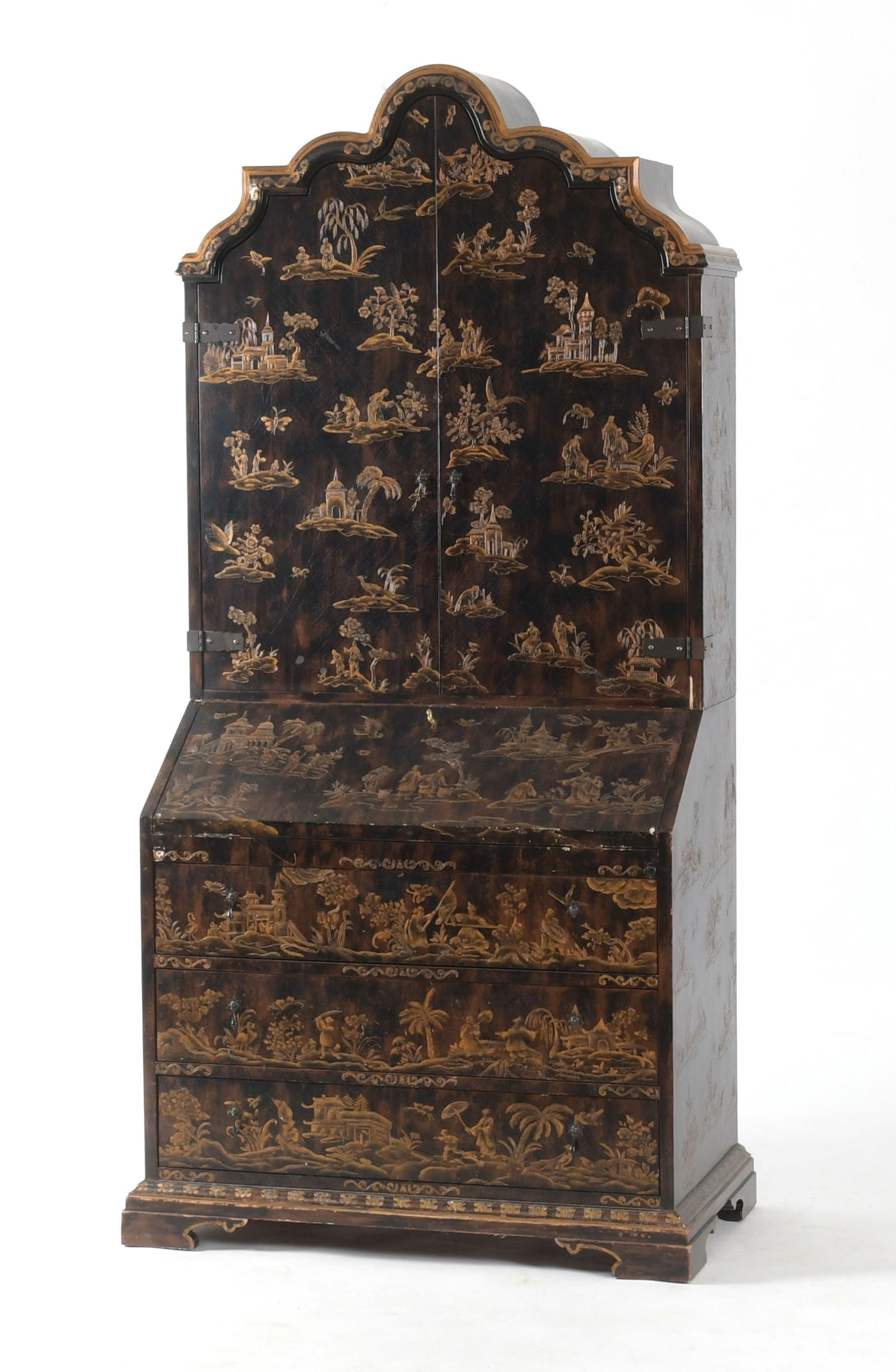 Baker Italian Baroque Style Chinoiserie Decorated Secretary (1 of 18)