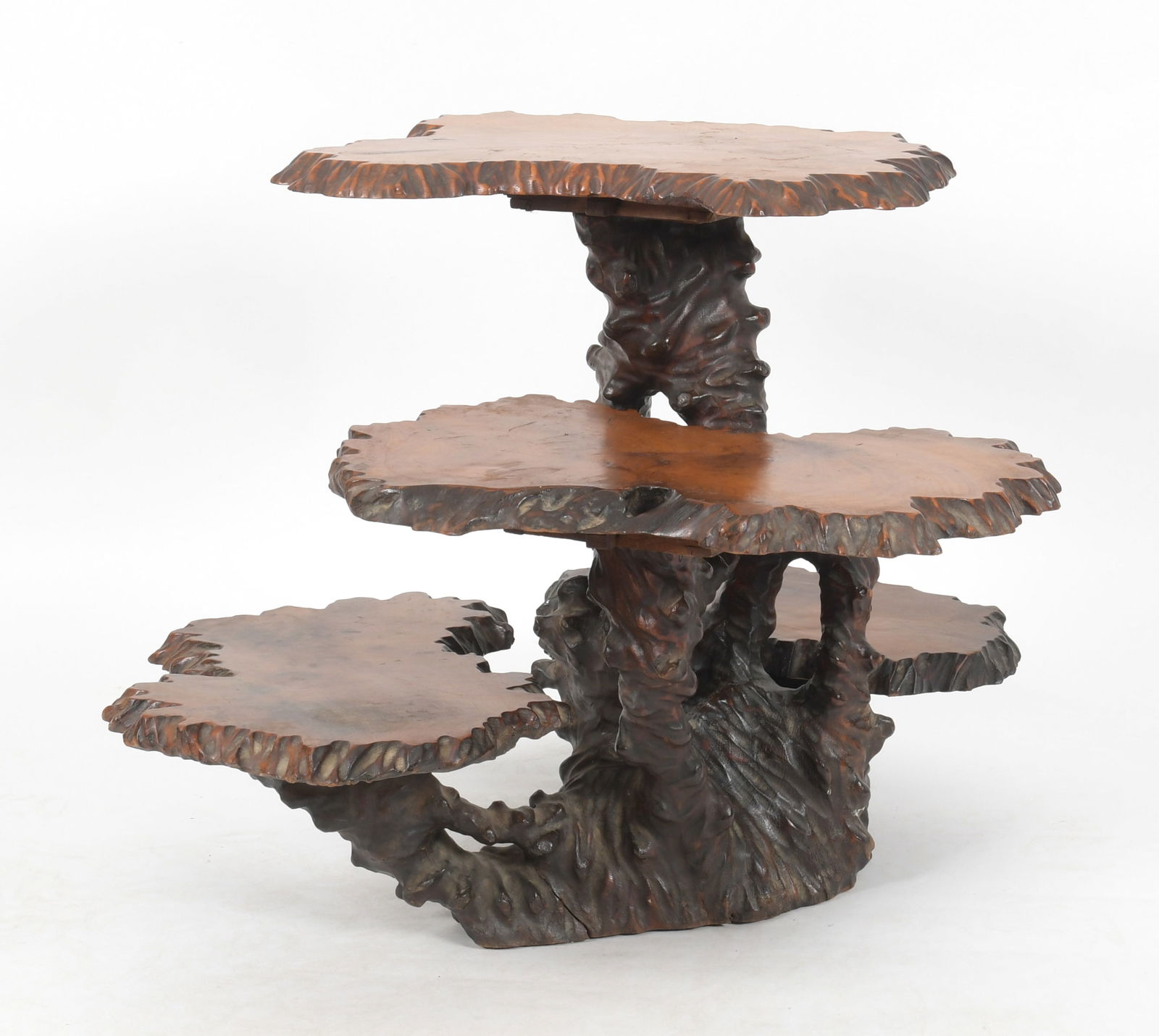 Chinese Carved Camphor Wood Free Form Side Table (1 of 8)