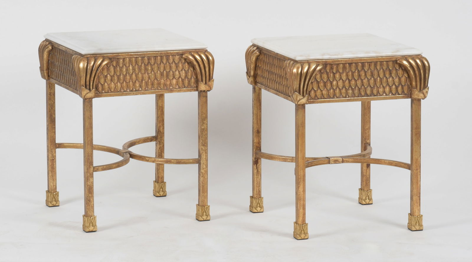 Pair of Neoclassical Style GIlt Metal and Marble Side Tables (1 of 7)