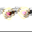18K Gold Ruby and Diamond Heart Shape Earrings