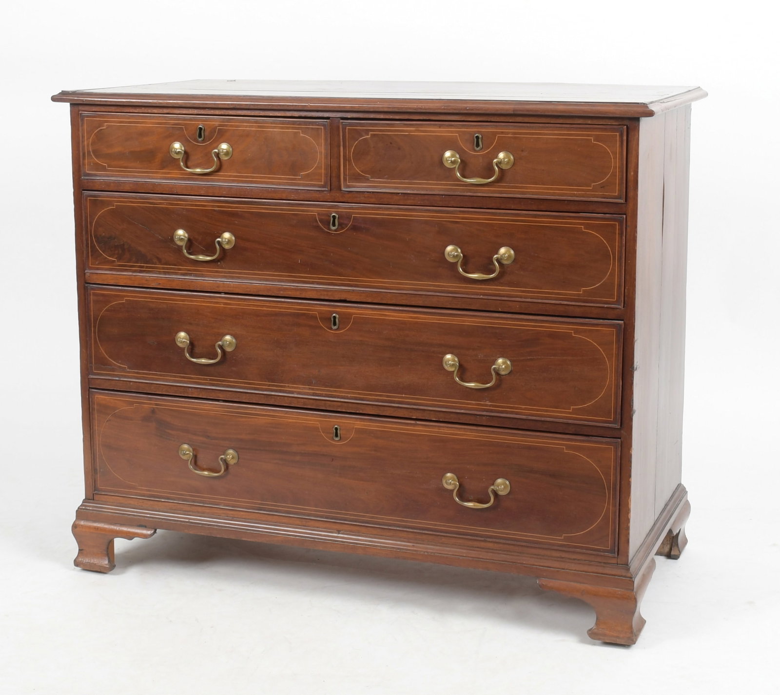 George III String Inlaid Mahogany Chest of Drawers (1 of 9)