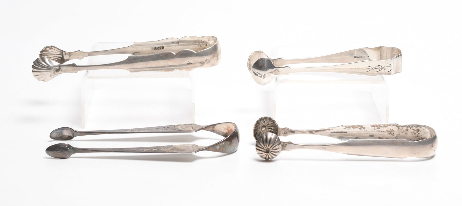 A Group of American Coin Silver Tongs (1 of 13)