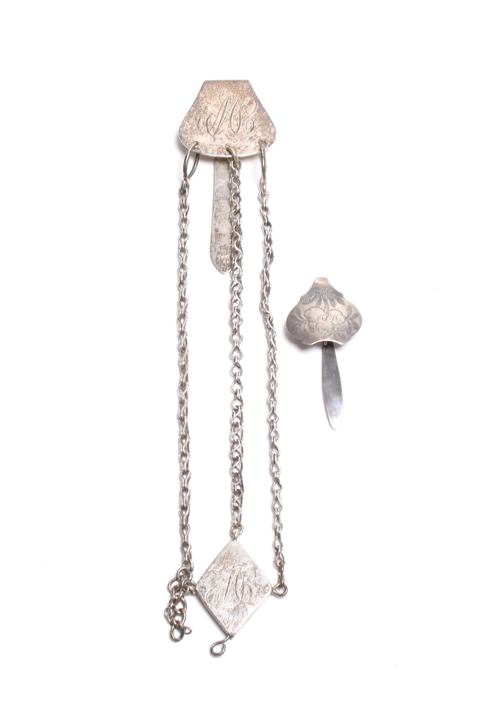Two 18th Century American Coin Silver Chatelaine Hooks (1 of 9)