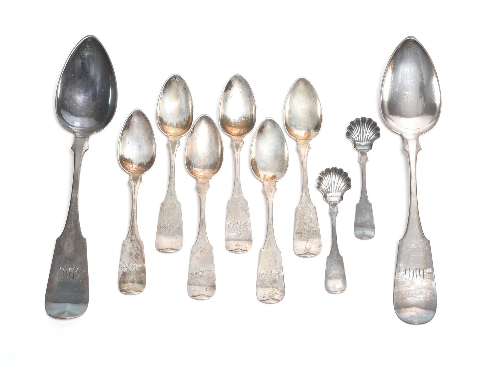 Ten Coin Silver Spoons, Pennsylvania Makers, Easton and Pottsville (1 of 7)