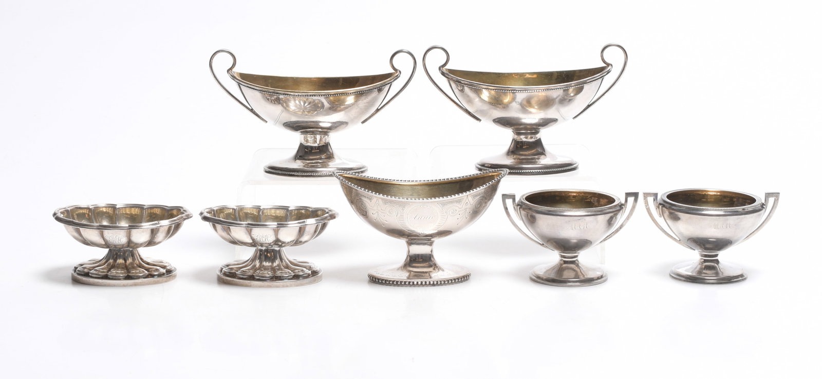 A Group of American Coin Silver Open Salts (1 of 10)