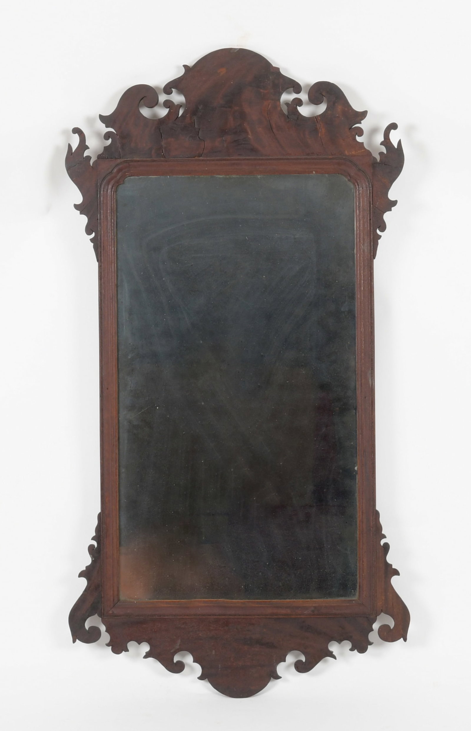 Large Chippendale Fret Carved Mahogany Mirror, 18th Century (1 of 7)