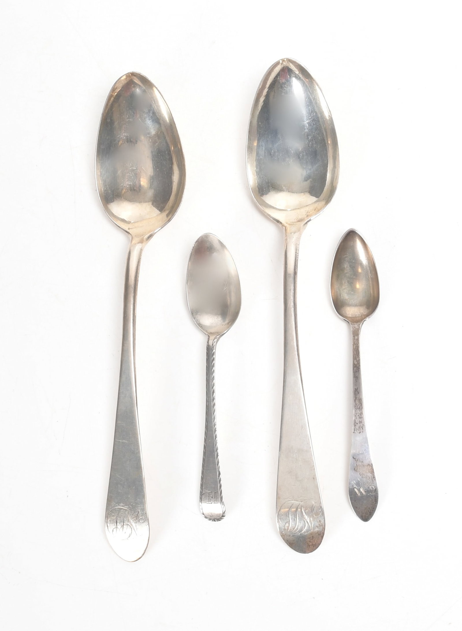 Four Silver Bird Back Spoons, Three by John David (1 of 13)
