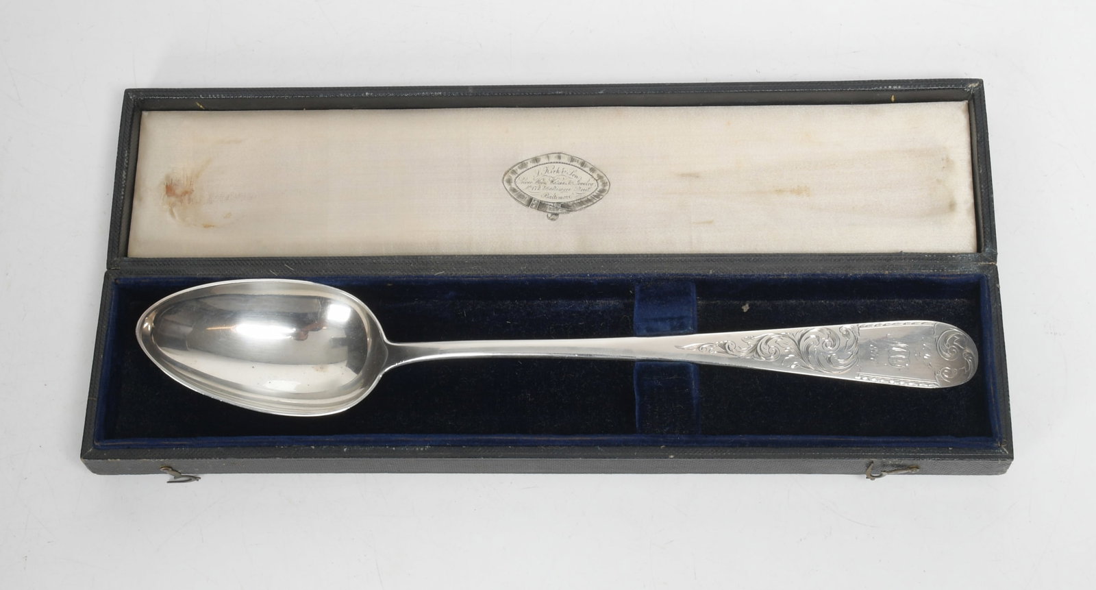 A Samuel Kirk and Son Coin Silver Stuffing Spoon Dated 1856 (1 of 8)