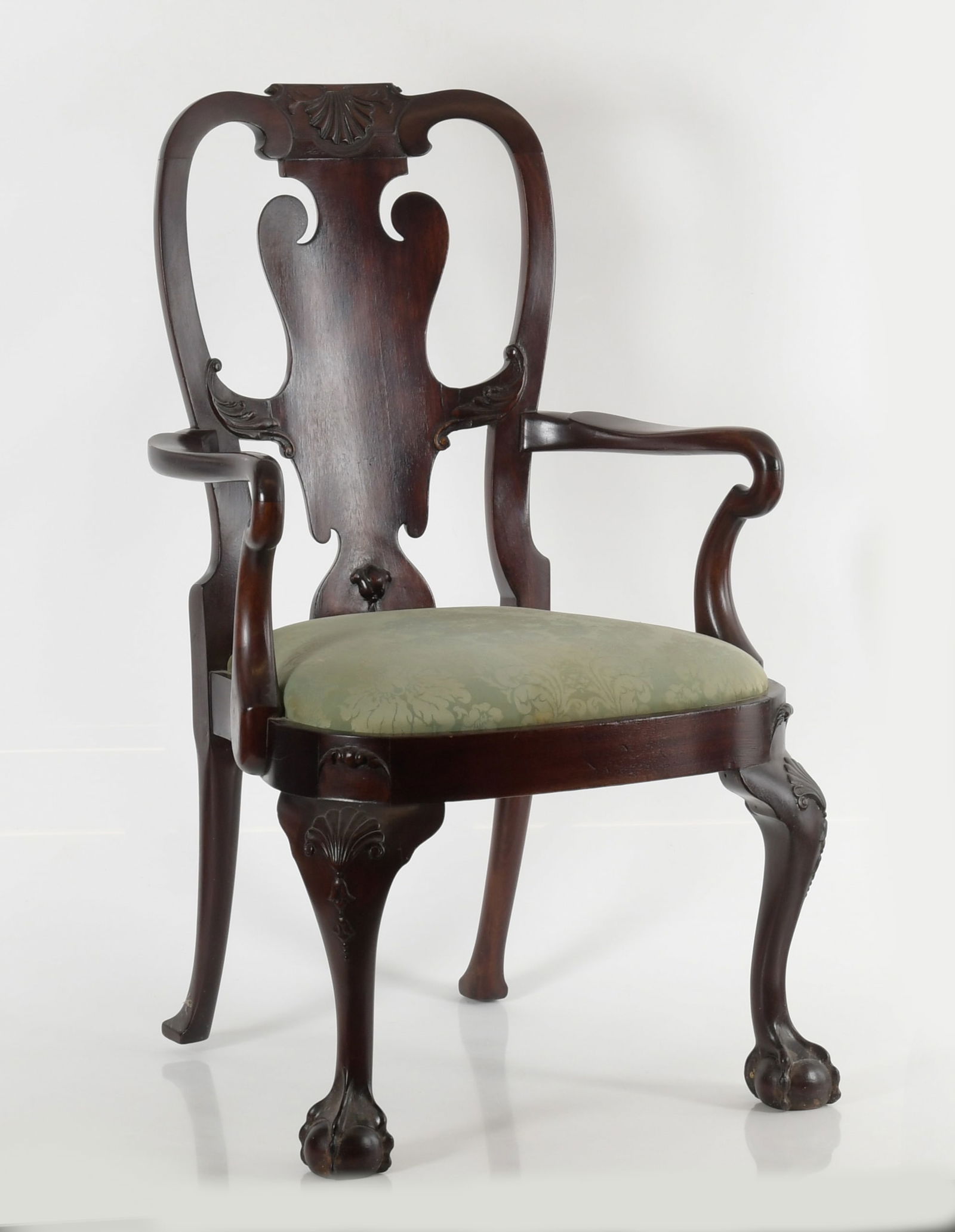 George II Style Carved Mahogany Open Armchair (1 of 9)