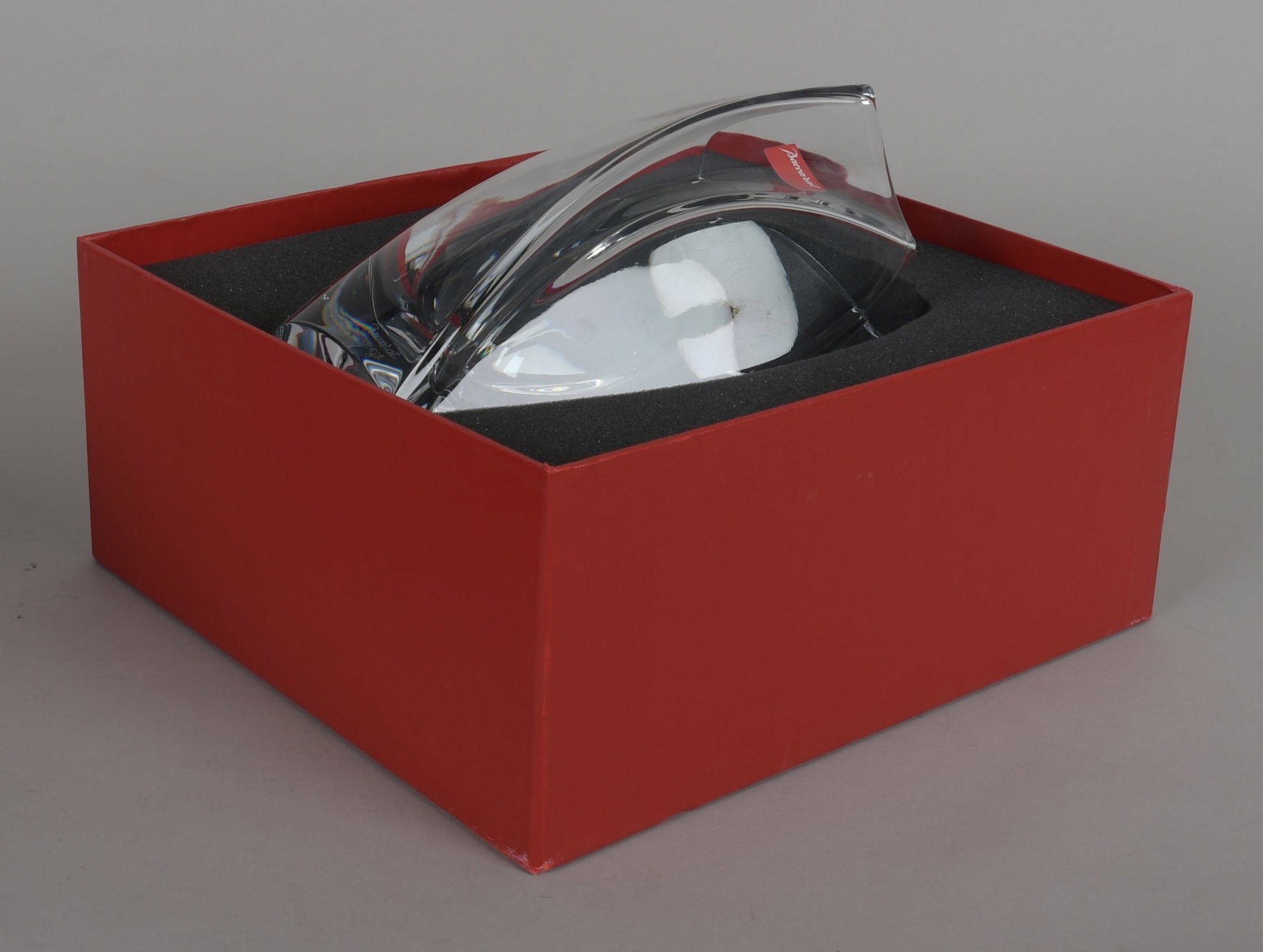 Robert Rigot for Baccarat "Giverny" Crystal Vase: A large vase with original box, labeled and marked. Dimensions: 7" x 6", the height is 11", the box 13" x 13" x 10". Provenance: Property from a V