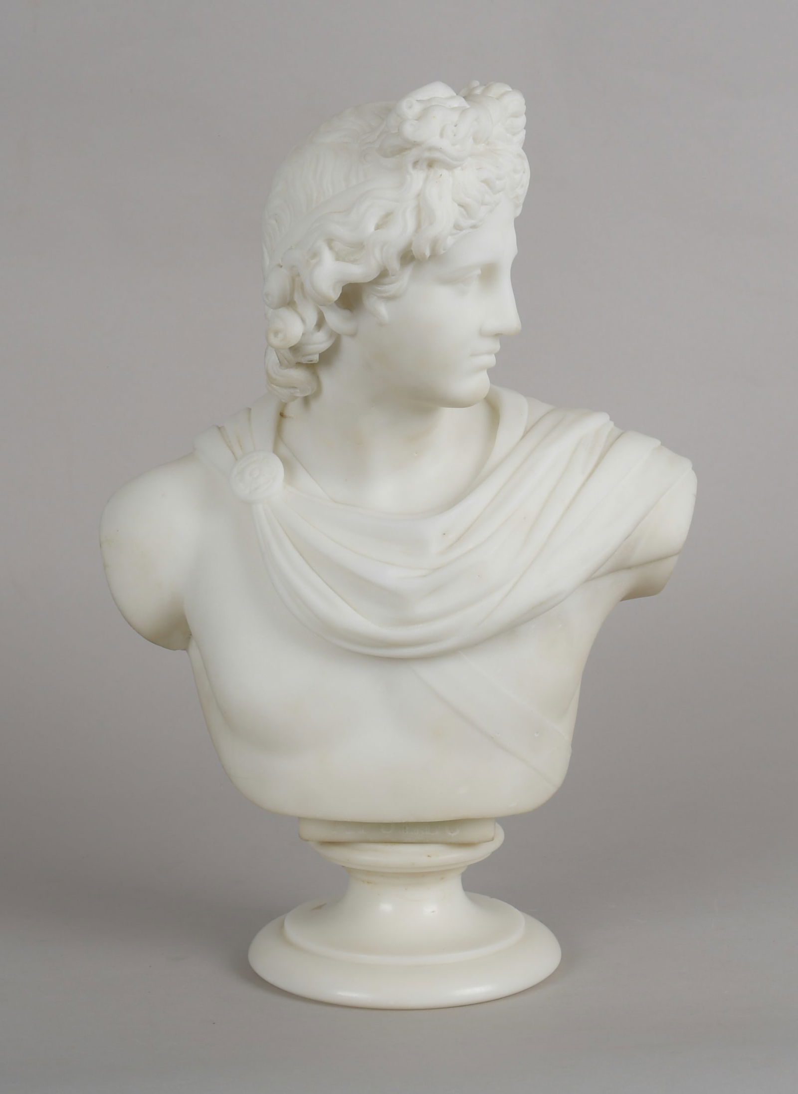 Italian Carved Marble Bust of the Apollo Belvedere (1 of 8)