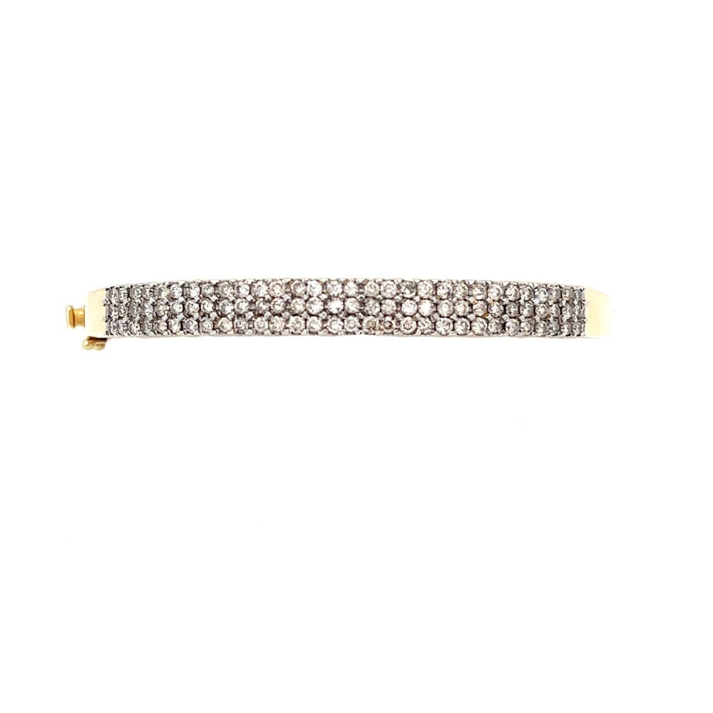 A 14K Yellow and White Gold Diamond Bangle Bracelet (1 of 4)