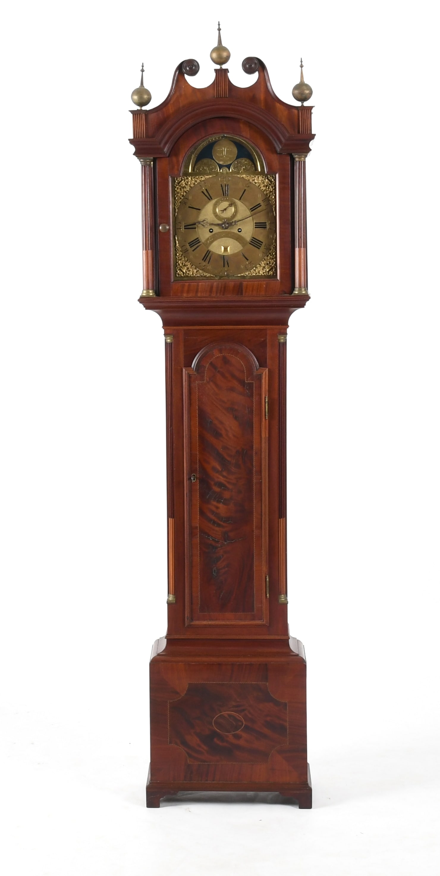 George II Inlaid Mahogany Tall Case Clock, Thomas Kefford, Royston (1 of 10)