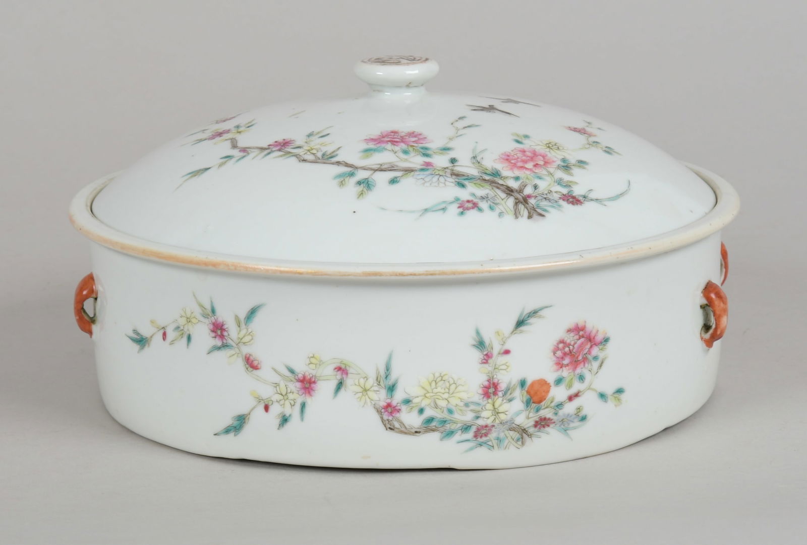 Chinese Porcelain Famille Rose Enameled Covered Serving Dish (1 of 7)