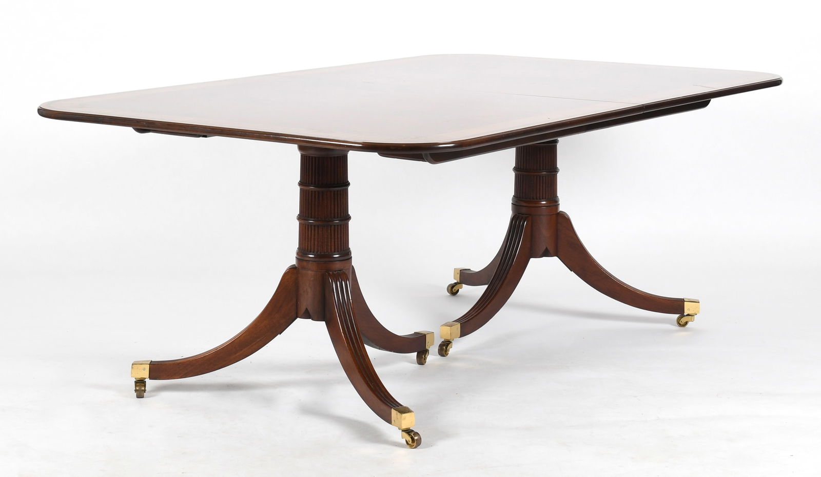 Baker Furniture Regency Style Mahogany Double Pedestal Dining Table (1 of 9)