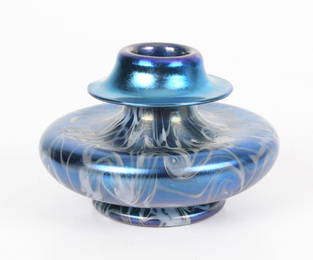 An Unusual Durand Art Glass King Tut Vase