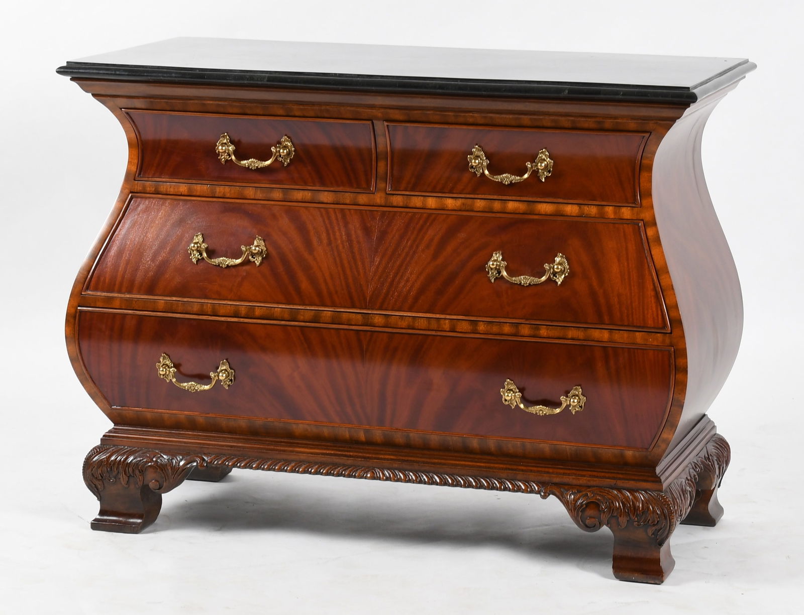 Maitland-Smith George III Style Mahogany Bombe Chest of Drawers (1 of 8)