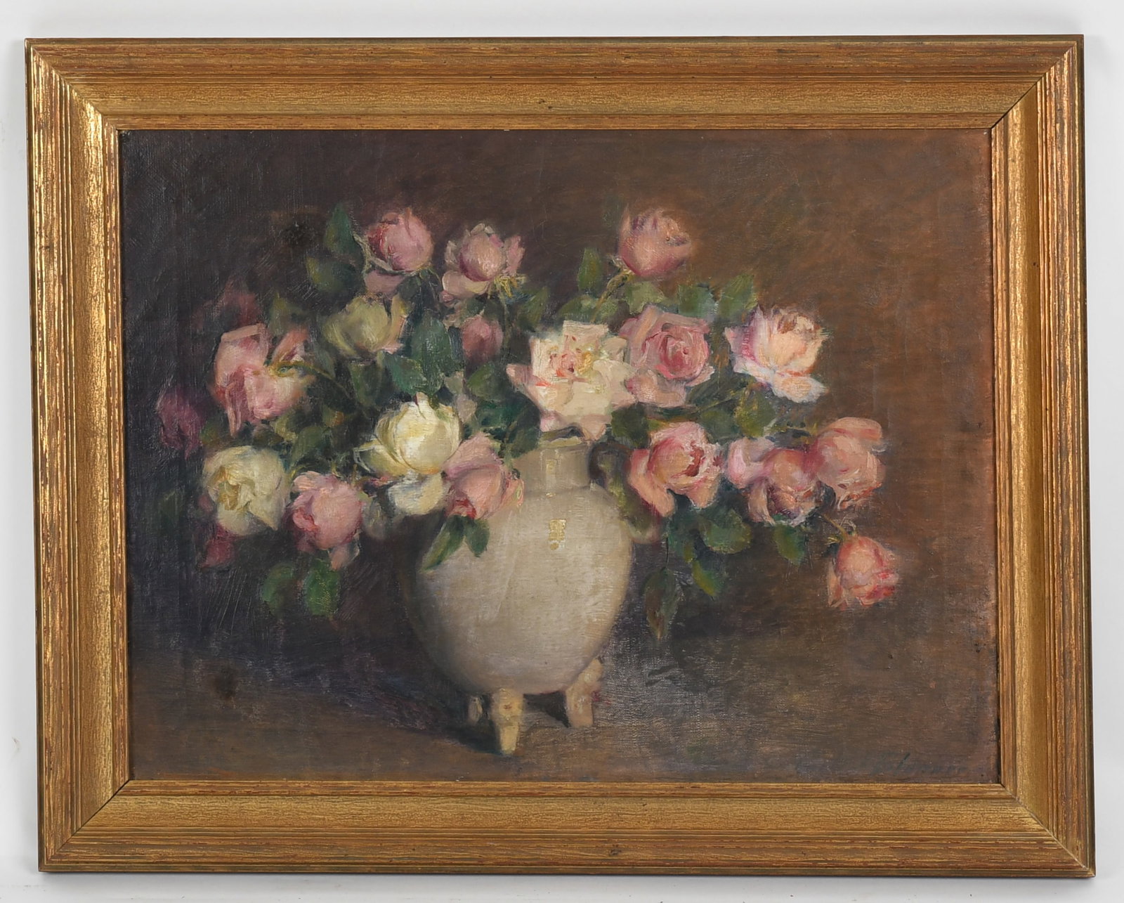 Carle John Blenner (1862 - 1952) Oil on Canvas: Carle John Blenner (1862 - 1952) Oil on Canvas. A still life with roses, signed at the lower right. Dimensions: 18in x 24in, the frame 23in x 29in. 
