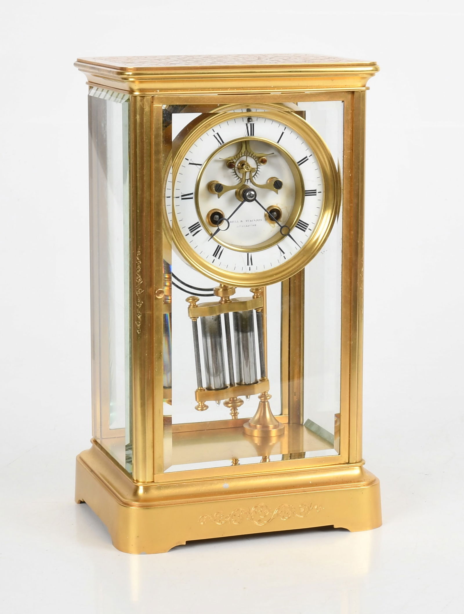 French Crystal Regulator Mantel Clock, Retailed by Bell & Atkinson (1 of 9)