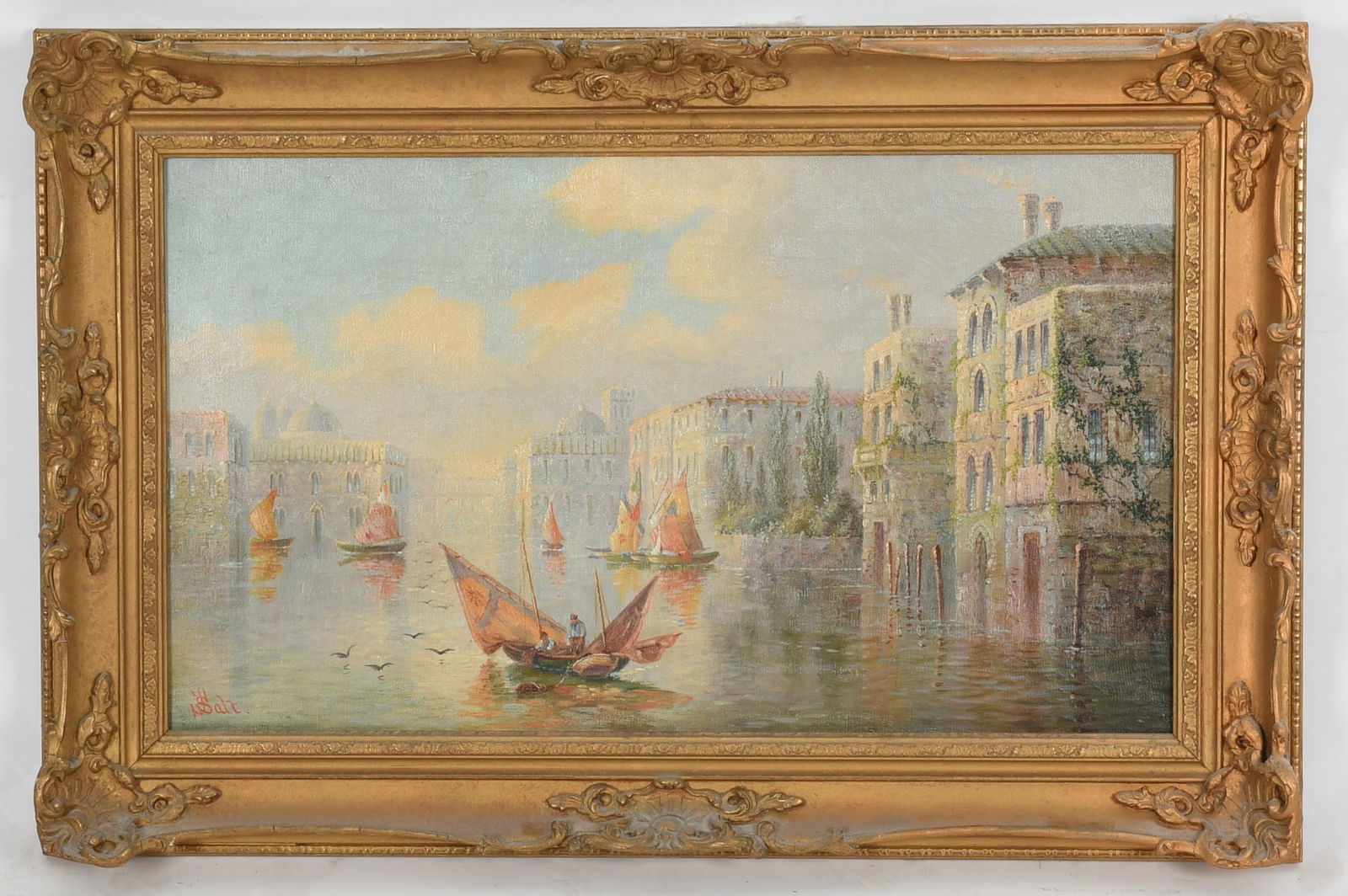 James Salt (British, 1850-1903) Venetian Canal Scene, Oil on Canvas (1 of 12)