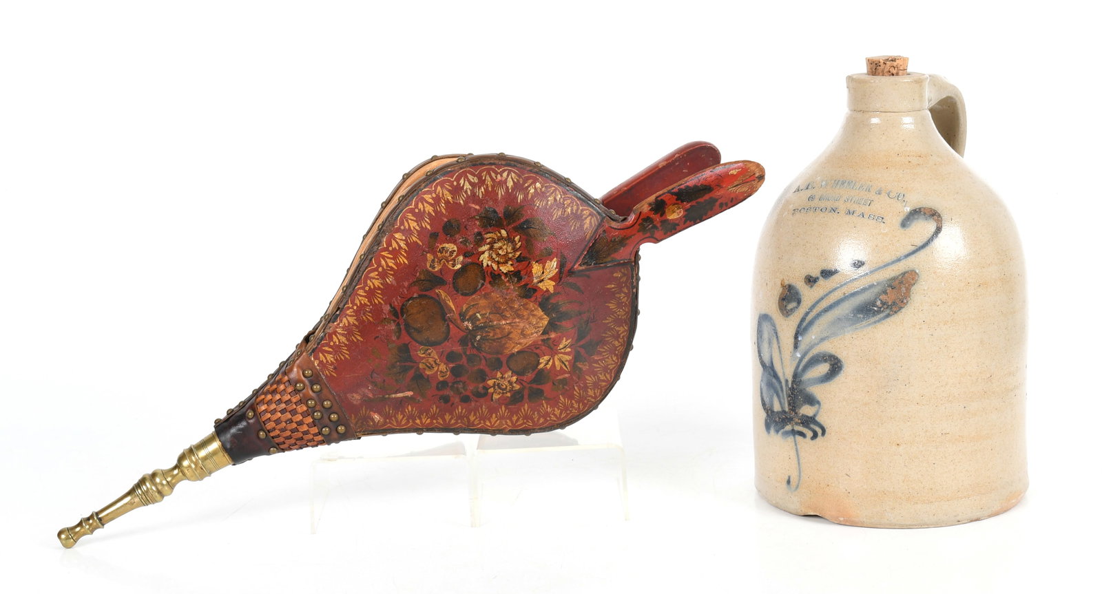 Americana, Stoneware Jug and Paint Decorated Bellows (1 of 15)