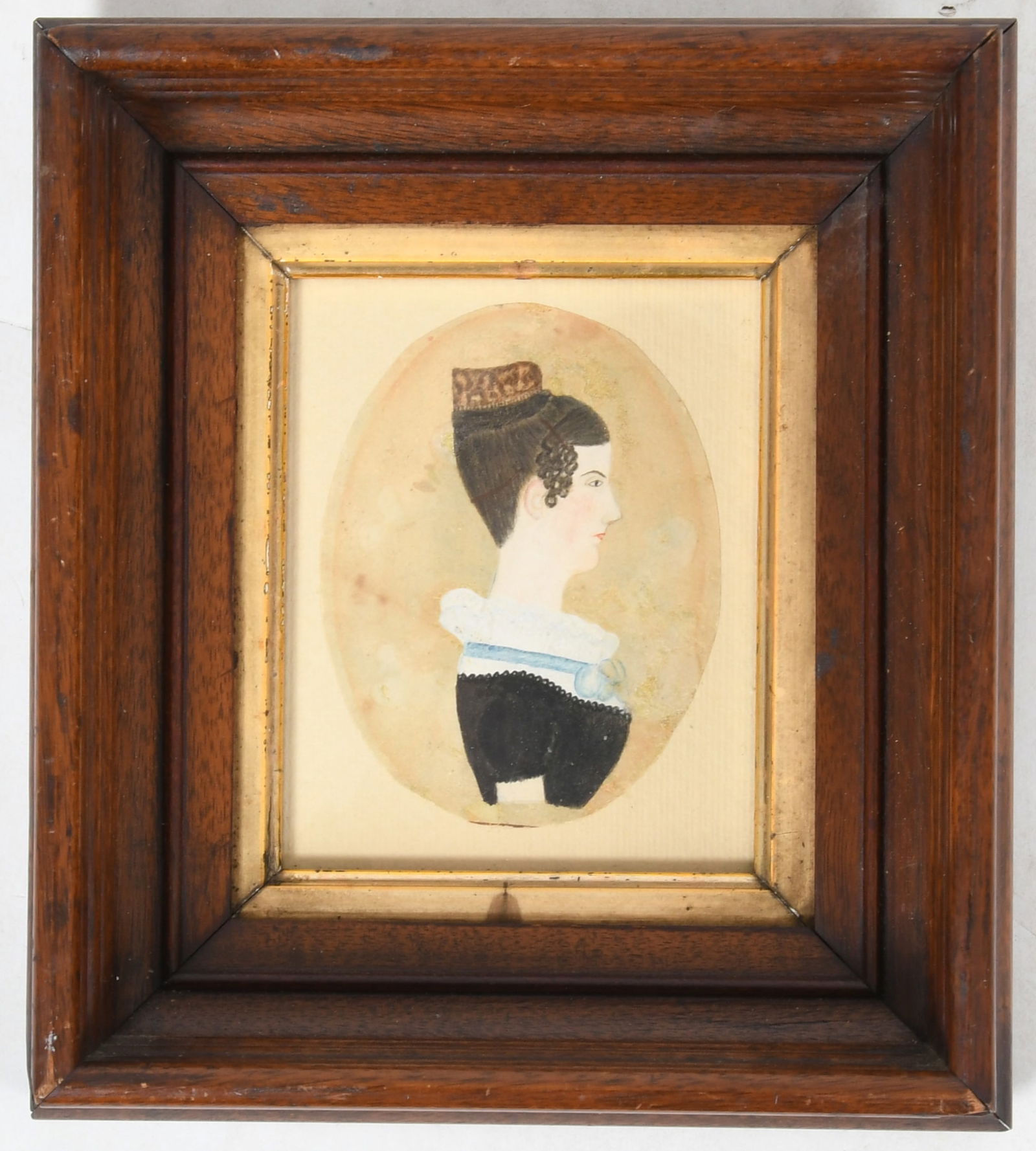 American School (19th Century) Folk Art Portrait of a Lady in Profile (1 of 6)